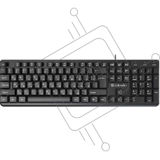 Проводная клавиатура Defender Elemental HB-239 RU, черный, 104 кнопки+FN,1.8м