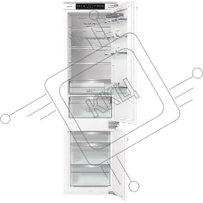 Встраиваемый холодильник Gorenje NRKI519E82WF, 193 см, электронное управление, цифровой дисплей, Wi-Fi, NoFrost Dual, Multiflow 360, контейнер CrispZone с контролем влажности, функция ConvertActive, AdaptTech, MultiAdjust, жесткое крепление, инверторный к