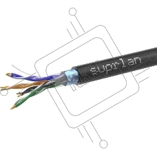 Кабель информационный Suprlan Standard 01-1028-1, кат.5E FTP 4 парыX24AWG, PE внешний 305м, черный