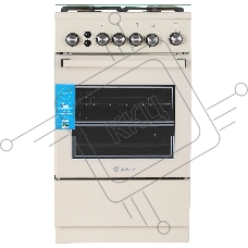 Плита газовая De Luxe 5040.40Г (КР) ЧР-013 бежевый, конфорок 4 газовых, духовка 46 л, 50 см x 85 см x 50 см
