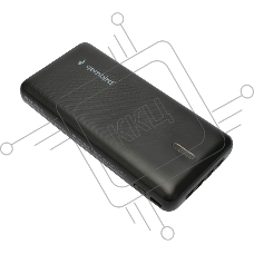 Портативный аккумулятор Gembird GPB-10C, 10000мАч, 2A, 4 встроенных кабеля, черный