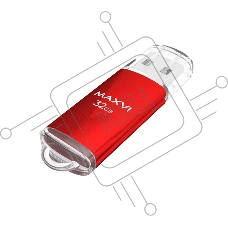 Флешка USB Maxvi MP red (FD32GBUSB20C10MP), 32GB, USB 2.0, R/W 15/5, красный