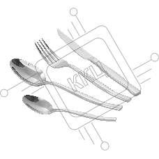 Набор столовых приборов LARA LR10-14/24 ORION 24 пр, зеркальная полировка, остр. вилка, нож для стейка