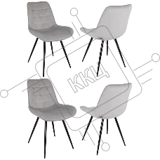 Стул для дома Бюрократ CH-K2_4 комплект 4шт св.серый Holland 09 металл черный на ножках (CH-K2_1/HL09_4) Стул для дома Бюрократ CH-K2_4 комплект 4шт св.серый Holland 09 металл черный на ножках (CH-K2_1/HL09_4)