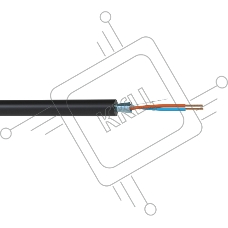 Кабель балансный микрофонный 50 м, 24 AWG, 0.22 мм2, диаметр 3.8 мм, экран, медь 7 x 0.20 мм, черный, бухта