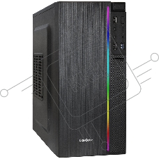 Компьютерный корпус Minitower ExeGate mEVO-9302-NPX400 (mATX, БП 400NPX с вент. 12см, 2*USB+1*USB3.0, HD аудио, черный, с RGB подсветкой)