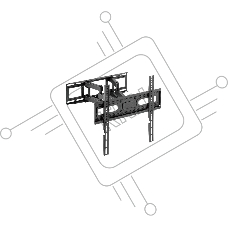 Наклонно-поворотный кронштейн для телевизоров HARPER TVFW-68 Black