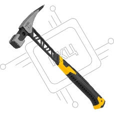 Молоток кровельщика Denzel 600 г, цельнокованый, боек с магнитом, двухкомп. обрезин. рук-ка