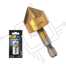 Зенковка конусная под М10 по металлу/дереву/пластику Deli DH-DJZ003-E1 20,5мм, сталь HSS, угол заточки 90град., шестигранный хвостовик