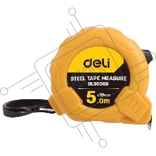 Рулетка Deli DL9005B 5м*19мм Метрическая. Корпус ударопрочный.