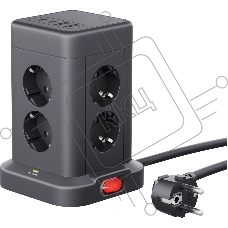 Сетевой фильтр Defender ILS 453 (3м, 8 розеток, 2USB-A, 2USB-C)