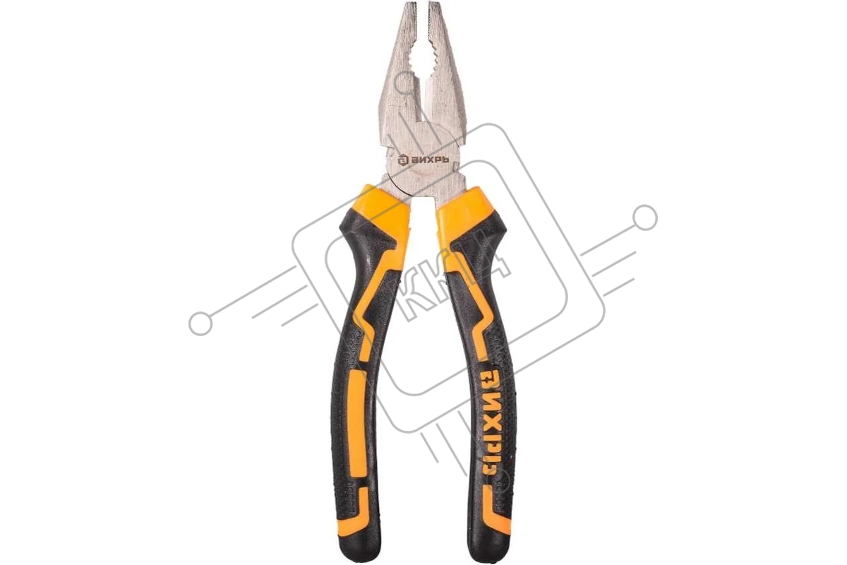 Плоскогубцы Вихрь 200 мм., никелированные, двухкомпонентные рукоятки