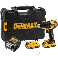 Дрель-шуруповерт DeWalt DCD709D2T, Аккумуляторная, 18В, 2 АКБ, Кейс