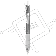 Ручка гелевая автоматическая Deli EG104-BK прозрачный/серый, d=0.5мм, черные чернила, резиновая манжета