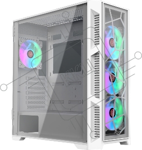 Корпус AGOS ULTRA WHITE TG4 (E-ATX; 4pcs ARGB 120x120x25mm fans pre-installed; Type C + USB3.0 port; 4.0mm Tempered glass with hinge design; 3.5 HDDx2 + 2.5 SSD/HDDx3)