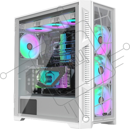 Корпус AGOS ULTRA WHITE TG4 (E-ATX; 4pcs ARGB 120x120x25mm fans pre-installed; Type C + USB3.0 port; 4.0mm Tempered glass with hinge design; 3.5 HDDx2 + 2.5 SSD/HDDx3)