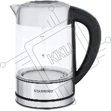 Чайник электрический Starwind SKG5213 1.7 л, 2200 Вт, черный/серебристый