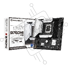Материнская плата Maxsun Terminator B760M D4 WIFI6E, LGA 1700, Intel B760, 4xDDR4, 4xSATA, 3xM.2, 1xPCIe 5.0 x16, 1xPCIe 3.0 x4, 2xUSB-A 3.2 Gen 1, 2xUSB-A 3.2 Gen 2, 1xUSB-C 3.2 Gen 2x2, 1xHDMI, 1xDP, 1x 2.5Gb LAN, 3x3.5 мм, 5.1, M-ATX
