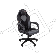 Кресло игровое Chairman game 17 черный/серый, экокожа/ткань TW, газпатрон 3 кл, ролики, механизм качания Кресло игровое Chairman game 17 черный/серый, экокожа/ткань TW, газпатрон 3 кл, ролики, механизм качания