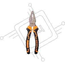 Плоскогубцы ВИХРЬ 180 мм., никелированные, двухкомпонентные рукоятки