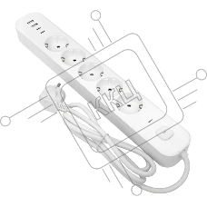 Удлинитель EKF UBA-LUX-503-TC 5х3 м IP20 2USB 2.4А+2type-C LUX 1.5 кв.мм