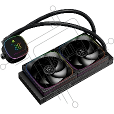 Система жидкостного охлаждения Thermalright Frozen Horizon 240 Digital (240мм, LED temp., Black, ARGB/Fans: 2x120мм, 68.9CFM, 28.2dBA, 2000RPM/Pump height 53.2мм, Rad thickness 27мм/S: 1700, 1200, 1851, 115X, AM5, AM4)