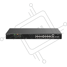 Коммутатор Ruijie Reyee RG-ES118FGS-LP, 16×100 Мбит/с PoE + 2×1 Гбит/с Комбо (RJ45/SFP), неуправляемый