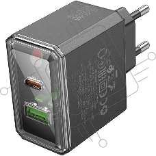 Сетевое зарядное устройство BOROFONE (6941991110641) 1USB+1Type-C 3.0A QC3.0 PD 30W, черный