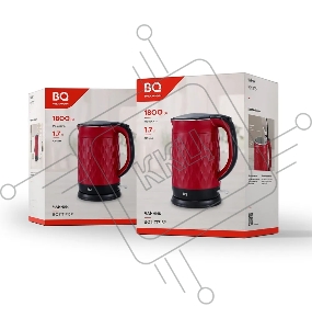Чайник BQ KT1715P Red-Black. Мощность:1800 Вт/Объем 1,7л/ Двухслойный корпус, внутренная колба из нержавеющей стали препятствует соприкоснавению пластика с кипящей водой, внешняя поверхность выполнена из высококачественного пластика - корпус не нагреваетс