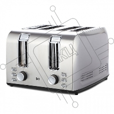 Тостер BQ T2001 Steel-Black, Мощность 1500 Вт, 7 степеней поджаривания, Функция подогрева, разморозки и 