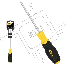 Крестовая отвертка Deli DL633075N PH0x75мм сталь Cr-V, двухкомпонентная прорезиненная рукоять