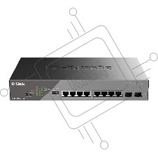 Коммутатор D-Link DSS-200G-10MP/A1A, 8×1 Гбит/с + 2×1 Гбит/с SFP, настраиваемый