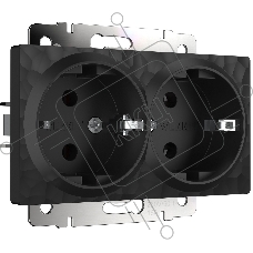 Розетка двойная с заземлением Werkel W1272008 (черный)