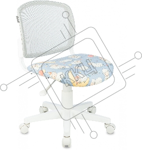 Кресло детское Бюрократ KD-W10 голубой овечки крестов. пластик пластик белый