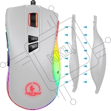 Мышь проводная Jet.A Panteon PS88 белый, 6200 dpi, USB, кнопки - 9