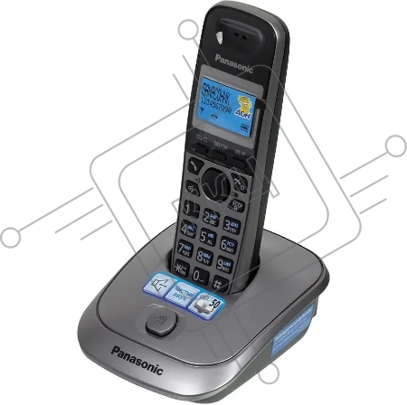 Телефон Panasonic KX-TG2511RUM (металик) {АОН, Caller ID,спикерфон на трубке,переход в Эко режим одним нажатием}