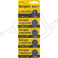 Элемент питания литиевый NAVIGATOR CR2032 94 765 NBT-CR2032-BP5 (блист.5шт) 94765, 3 В