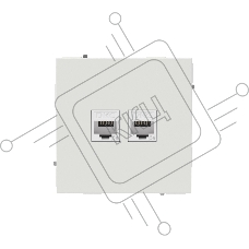 Компьютерная розетка RJ-45 без шторки, кат.5е двойная, KANT, белый песок