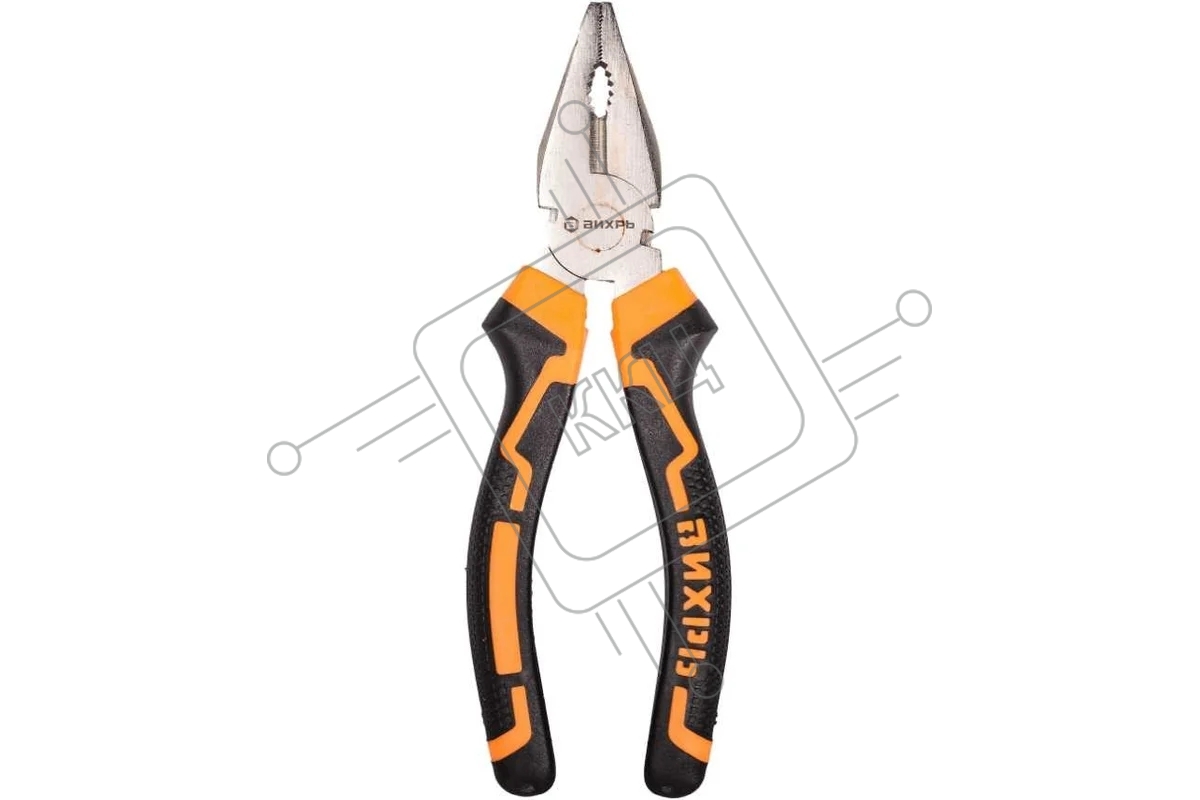 Плоскогубцы ВИХРЬ 160 мм., никелированные, двухкомпонентные рукоятки