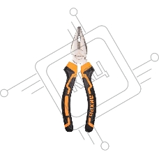 Плоскогубцы ВИХРЬ 160 мм., никелированные, двухкомпонентные рукоятки