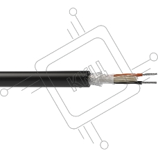 Кабель балансный микрофонный 300 м, 20 AWG, 0.5 мм2, диаметр 6.7 мм, экран, медь 28 x 0.15 мм, черный, бухта