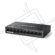 Коммутатор Mercusys MS110P, 8×100 Мбит/с PoE + 2×100 Мбит/с Uplink, неуправляемый