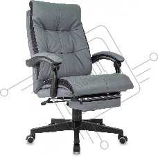 Кресло руководителя Бюрократ CH-824MSG-F серый, эко.кожа/ткань, крестов. пластик, подст. для ног Кресло руководителя Бюрократ CH-824MSG-F серый, эко.кожа/ткань, крестов. пластик, подст. для ног