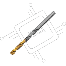 Сверло спиральное по металлу Denzel 4,5 x 80мм, Р6М5, Golden Tip