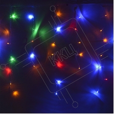 Гирлянда светод. Funray Бахрома IC-72M, 1.6*0.7м, 72 LED,мульти (4цв.) IP20, прозрачный шнур 1,5м