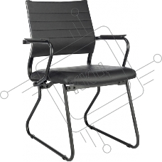 Кресло Бюрократ CH Balance-AV Line черный экокожа полозья металл