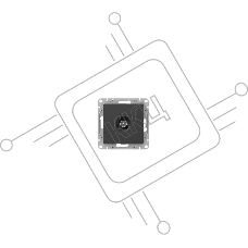 Механизм розетки TV EKF UP1-SOB-TV-3 Эпика, оконечная, черный