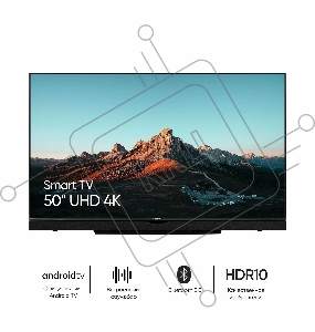 Телевизор Vesta 50'' V50MUA7500 черный QLED 4k UHD Google TV 60Hz 2/16Gb