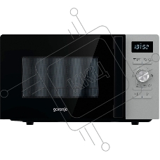 Микроволновая печь Gorenje MO20A4XH нержавеющая сталь/черный, 20 л, 800 Вт, переключатели - кнопки/поворотный механизм