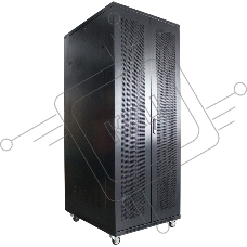 Рэковая стойка Wize Pro W42U80R-RD 19, 42U, 600х800 мм, двойная передняя и задняя двери металл. перфорированные, вент.панель из 4 вентиляторов, колеса, рэковые гайки: 20 шт, вес нагрузки 800 кг, сталь,черный
